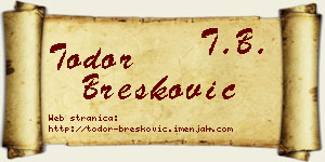 Todor Brešković vizit kartica